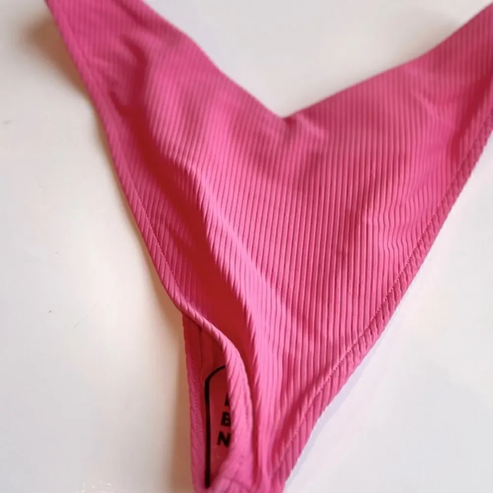 FRANKIE'S BIKINIS Enzo Cheeky Bikini Bottom Cherub Women's Ribbed Size Large New